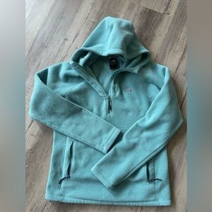 Teal Hooded Fleece Pullover- The North Face